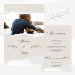Amor en la playa, pareja abrazada, invitación de boda, cartel de evento romántico.