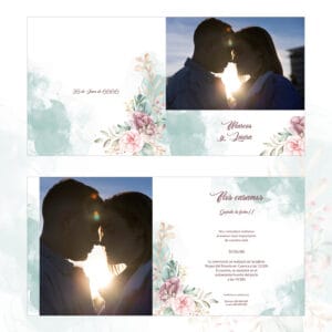 Amor y pareja en una fotografía romántica en la boda, con fondo de atardecer.