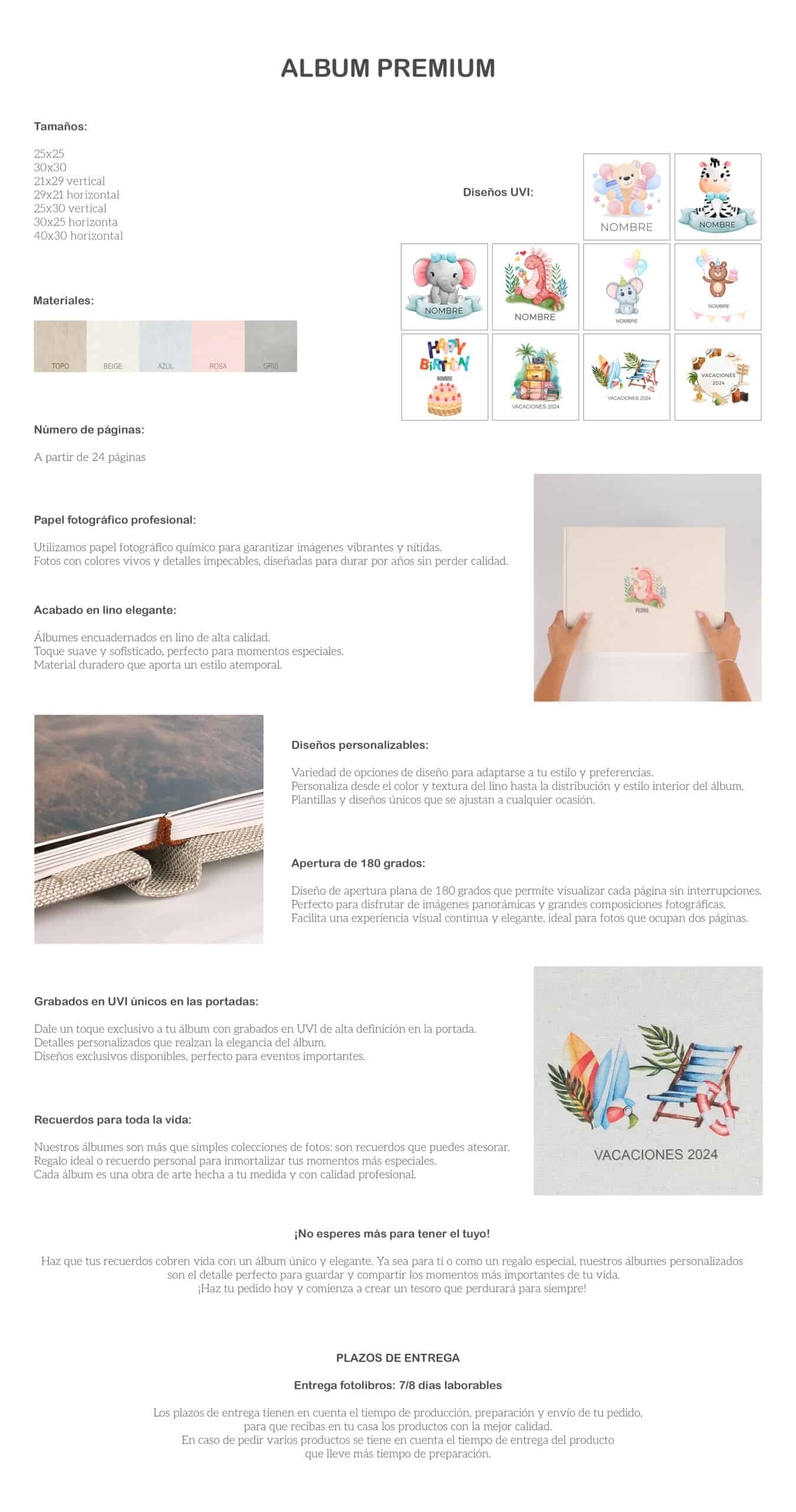Diversión temática con personajes infantiles en álbum personalizado Prime Photo.