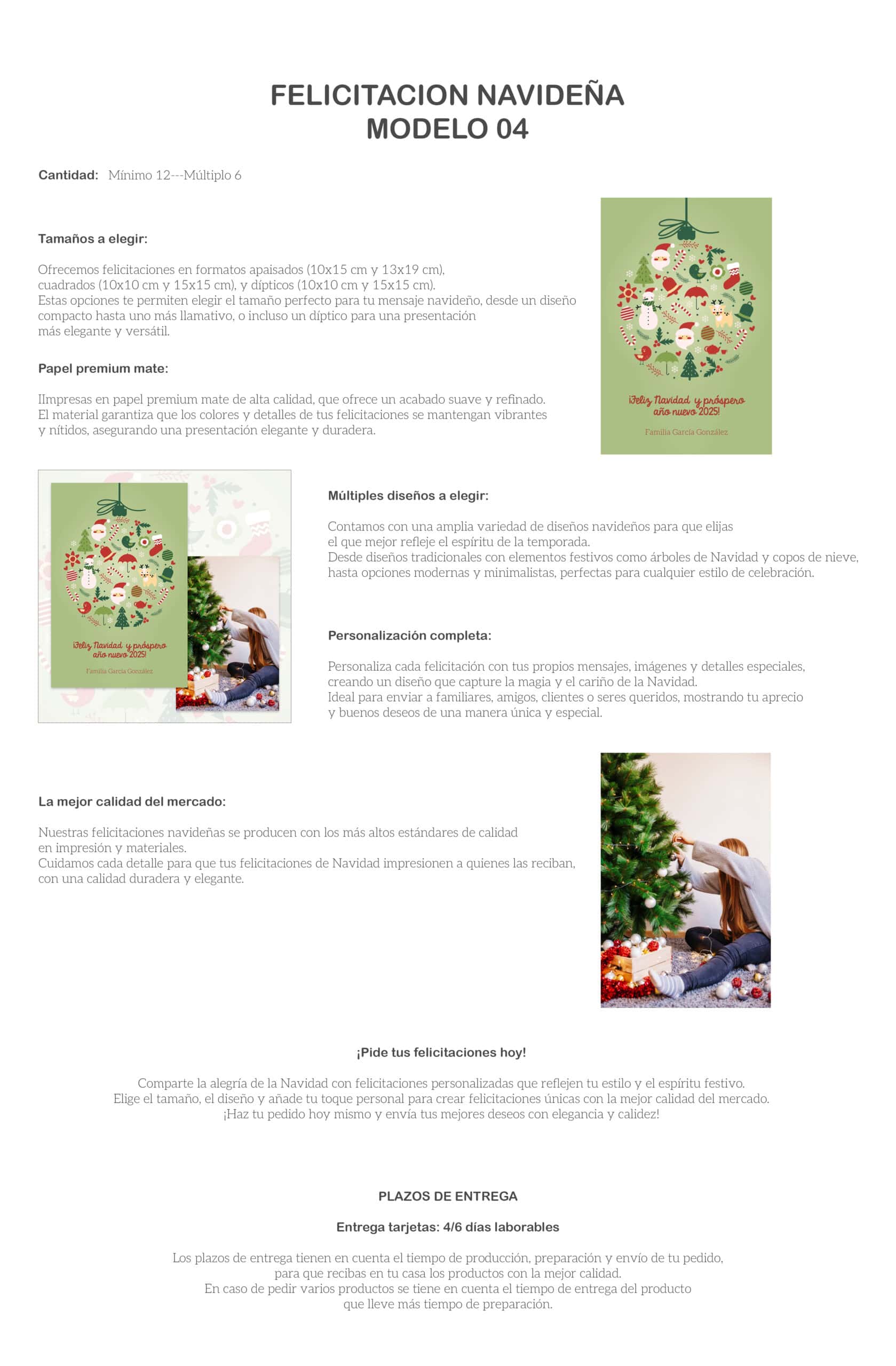 Figurita de Navidad en colores tradicionales y minimalistas, perfecta para felicitaciones navideñas personalizadas.