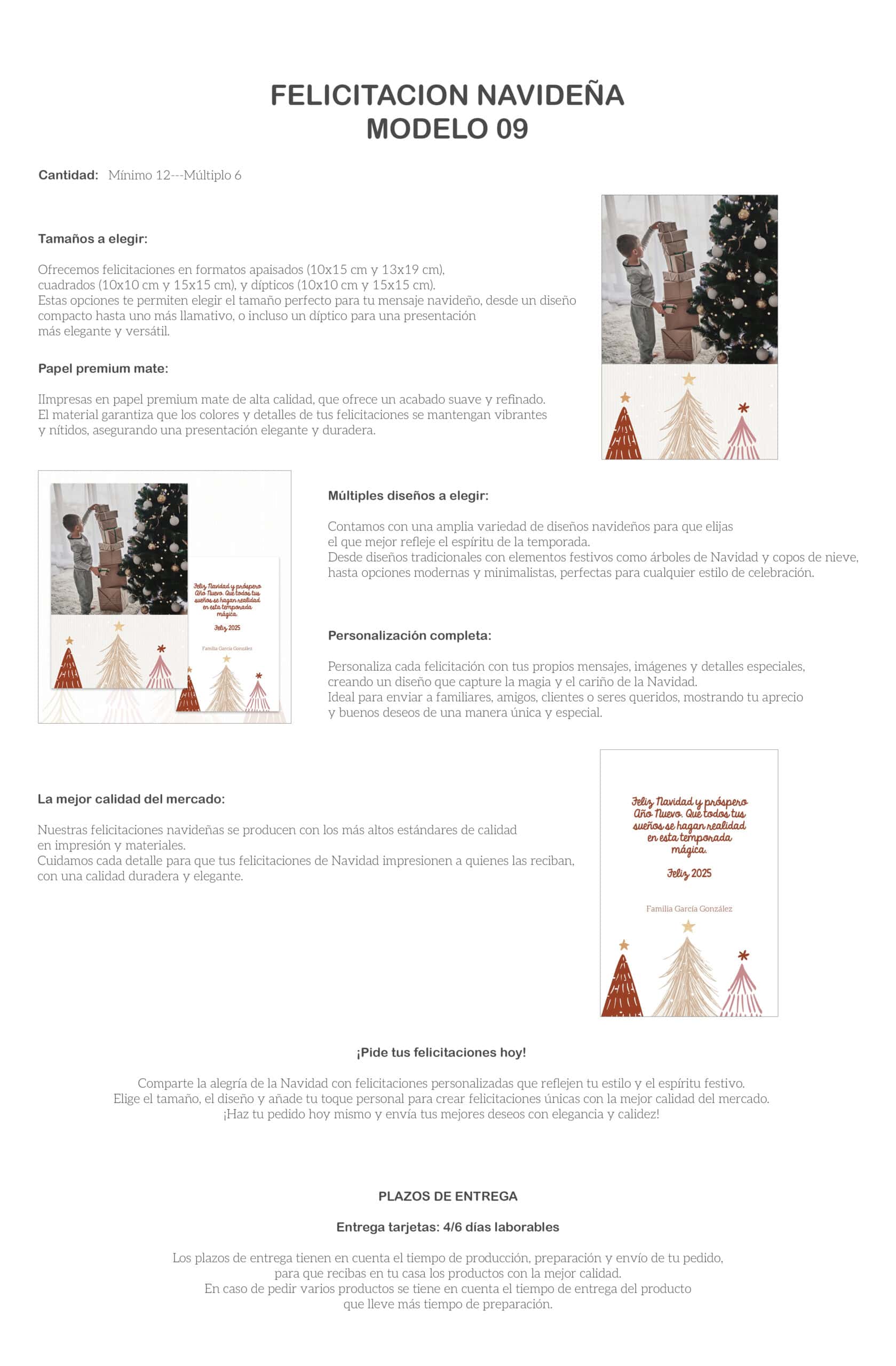 Felicitaciones navideñas personalizadas con diseño elegante y mensajes únicos, perfectas para tarjetas de Navidad y regalos.