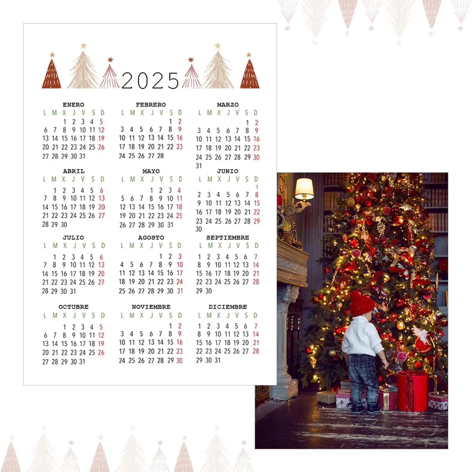 Luces y decoración de árbol de Navidad en interior elegante. Estilo navideño con ambiente cálido y festivo.