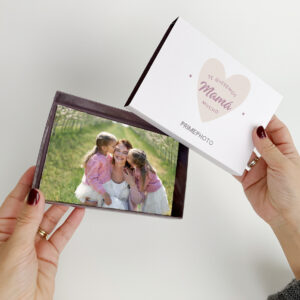 Dispositivo de fotos con mensaje de agradecimiento para mamá, regalo emotivo y personalizado.